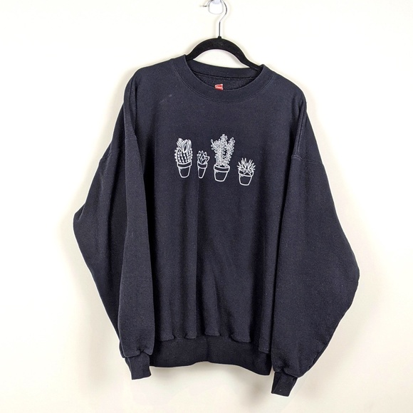 Hanes Tops - Plant Mom/Dad succulent sweatshirt /plant lady top